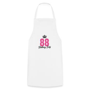 88 Years Old Birthday Lady - Cooking Apron - white - Front - AI Model Male 185 dark (185cm)