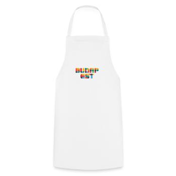 Budapest Hungary CMYK Pop Art Style - Cooking Apron - white - Front - AI Model Male 185 dark (185cm)