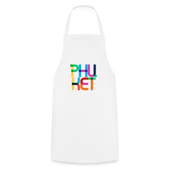 Phuket Thailand Pop Art Letters - Cooking Apron - white - Front - AI Model Male 185 dark (185cm)