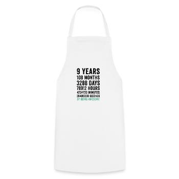 Birthday 9 Years Of Being Awesome - Cooking Apron - white - Front - AI Model Male 185 dark (185cm)