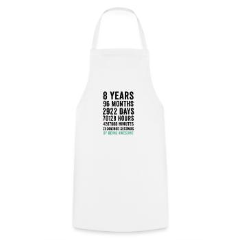 Birthday 8 Years Of Being Awesome - Cooking Apron - white - Front - AI Model Male 185 dark (185cm)