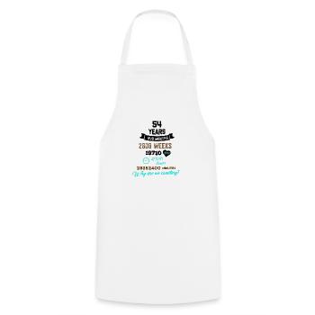 Funny Birthday 54 Years Old Why Are We Counting? - Cooking Apron - white - Front - AI Model Male 185 dark (185cm)
