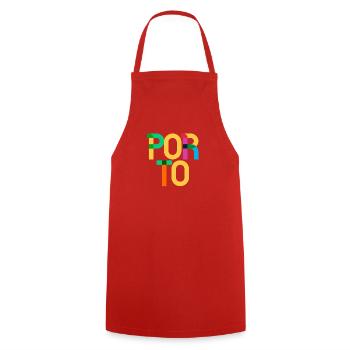 Porto Portugal CMYK Pop Art Style - Cooking Apron - red - Front - AI Model Male 185 dark (185cm)