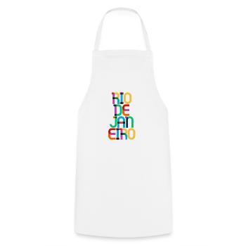 Rio De Janeiro Brazil CMYK Pop Art Style - Cooking Apron - white - Front - AI Model Male 185 dark (185cm)