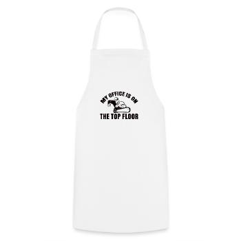 Wood Chainsaw Lumberjack Woodworker Climbing - Cooking Apron - white - Front - AI Model Male 185 dark (185cm)