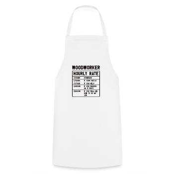 Wood Chainsaw Lumberjack Woodworker Climbing - Cooking Apron - white - Front - AI Model Male 185 dark (185cm)