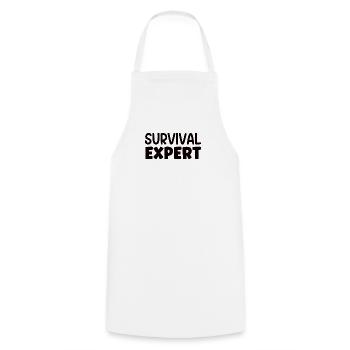 Survival Expert Training Survival Nature Wilderness - Cooking Apron - white - Front - AI Model Male 185 dark (185cm)