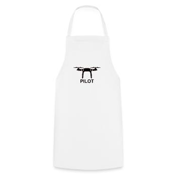 Drone Drone Pilot Drone Operator Quadcopter - Cooking Apron - white - Front - AI Model Male 185 dark (185cm)