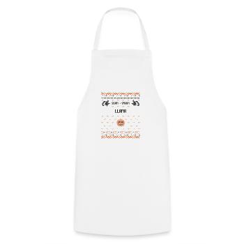 Lama effrayant et effrayant - Tablier de cuisine - blanc - Devant - AI Model Male 185 dark (185cm)