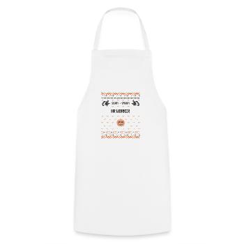 Travailleur RH effrayant et effrayant - Tablier de cuisine - blanc - Devant - AI Model Male 185 dark (185cm)