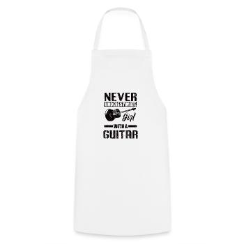 Guitar Girl Music Bass Player Gift Woman - Cooking Apron - white - Front - AI Model Male 185 dark (185cm)