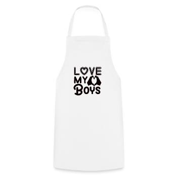 Maman de deux garçons Fête des mères - Tablier de cuisine - blanc - Devant - AI Model Male 185 dark (185cm)