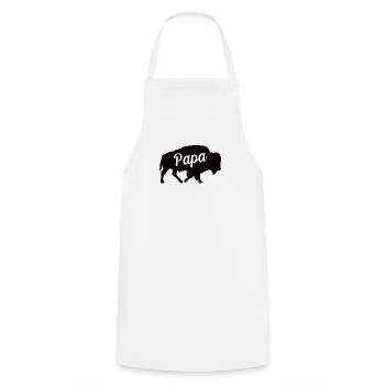 Buffalo Ox Papa Family Children Bison Beef - Cooking Apron - white - Front - AI Model Male 185 dark (185cm)