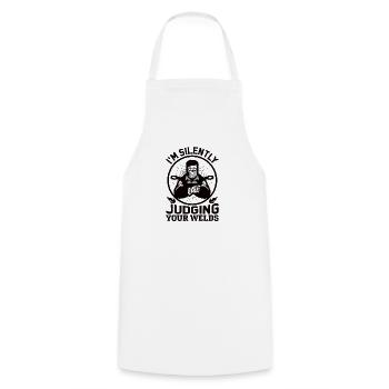 Welder Profession Heat Steel Gas TIG MAG Welding - Cooking Apron - white - Front - AI Model Male 185 dark (185cm)