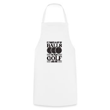 Golf Golfer Gift Hobby Club Quote - Cooking Apron - white - Front - AI Model Male 185 dark (185cm)