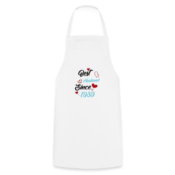 Meilleur mari depuis 1939 Mariage - Tablier de cuisine - blanc - Devant - AI Model Male 185 dark (185cm)