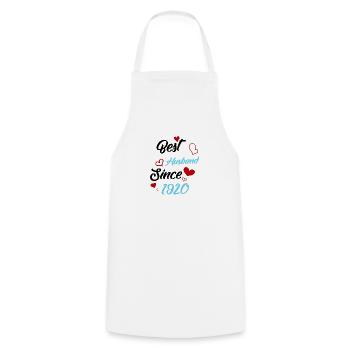 Best Husband Since 1920 Wedding - Cooking Apron - white - Front - AI Model Male 185 dark (185cm)