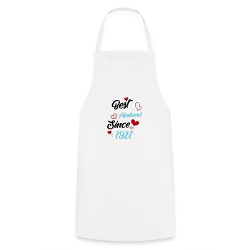 Best Husband Since 1921 Wedding - Cooking Apron - white - Front - AI Model Male 185 dark (185cm)