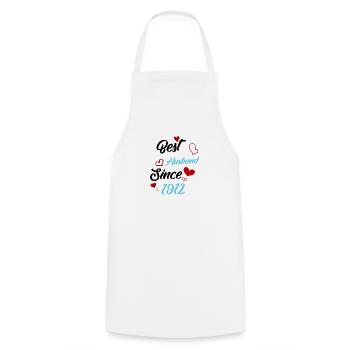 Meilleur mari depuis 1912 Mariage - Tablier de cuisine - blanc - Devant - AI Model Male 185 dark (185cm)