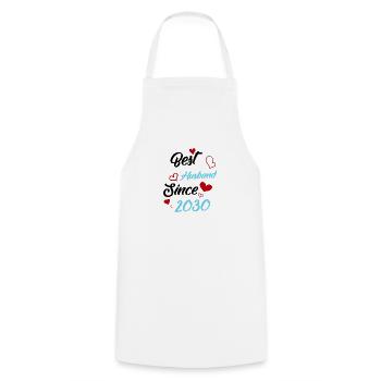 Best Husband Since 2030 Wedding - Cooking Apron - white - Front - AI Model Male 185 dark (185cm)