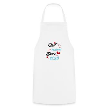 Best Husband Since 2028 Wedding - Cooking Apron - white - Front - AI Model Male 185 dark (185cm)