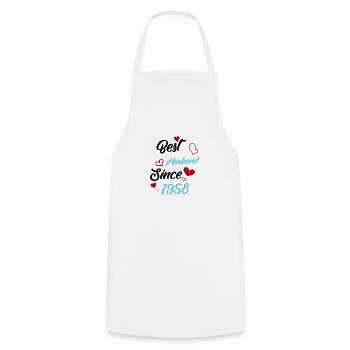 Meilleur mari depuis 1958 Mariage - Tablier de cuisine - blanc - Devant - AI Model Male 185 dark (185cm)