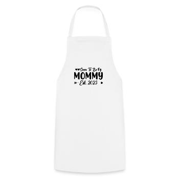 Maman 23 Annonce Mère Bébé Futur maman 2023 - Tablier de cuisine - blanc - Devant - AI Model Male 185 dark (185cm)
