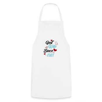 Anniversary Best Wife Since 1921 Wedding - Cooking Apron - white - Front - AI Model Male 185 dark (185cm)