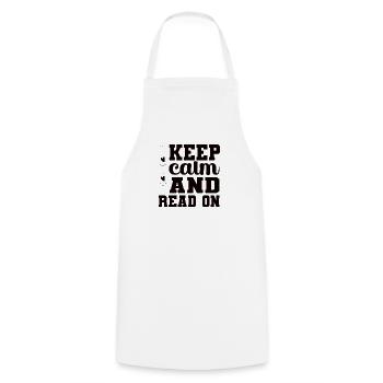 Read books Bookworm - Cooking Apron - white - Front - AI Model Male 185 dark (185cm)