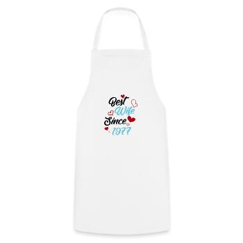 Anniversaire Meilleure épouse depuis 1977 Mariage - Tablier de cuisine - blanc - Devant - AI Model Male 185 dark (185cm)