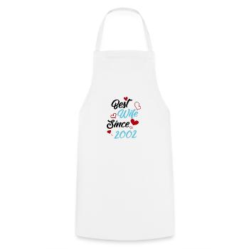 Anniversaire Meilleure épouse depuis 2002 Mariage - Tablier de cuisine - blanc - Devant - AI Model Male 185 dark (185cm)