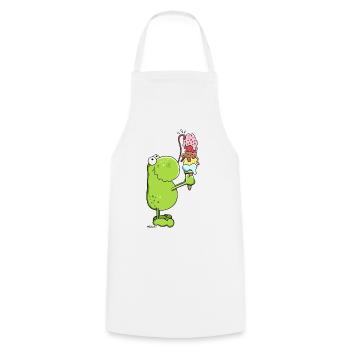 Grenouille avec glace - Tablier de cuisine - blanc - Devant - AI Model Male 185 dark (185cm)