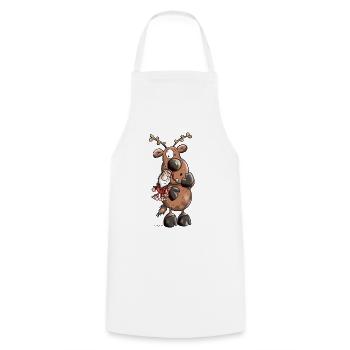 Reindeer câline Père Noël - Tablier de cuisine - blanc - Devant - AI Model Male 185 dark (185cm)