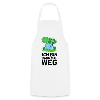Urlaub Zelt Zelten - Kochschürze - Weiß - Vorne - AI Model Male 185 dark (185cm)