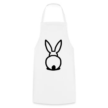 Lapin mignon par derrière - Tablier de cuisine - blanc - Devant - AI Model Male 185 dark (185cm)