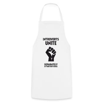 Introverts Unite - Separately In Your Own Homes - Cooking Apron - white - Front - AI Model Male 185 dark (185cm)