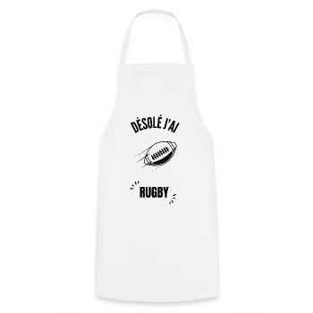 Outline Football Chart - Cooking Apron - white - Front - AI Model Male 185 dark (185cm)