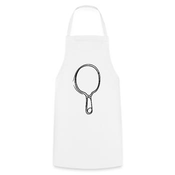 Tischtennisschläger Skizze - Kochschürze - Weiß - Vorne - AI Model Male 185 dark (185cm)