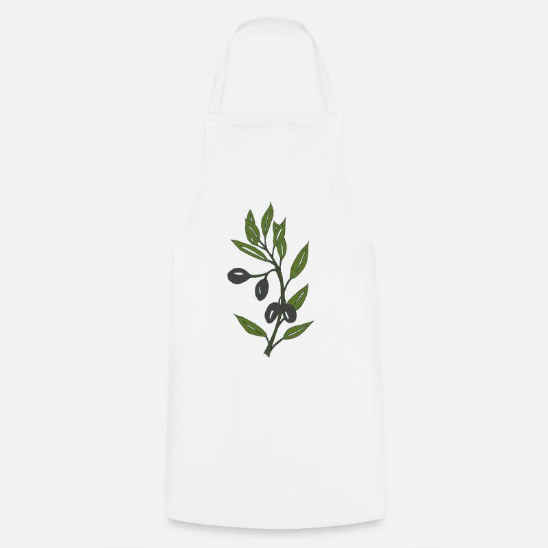 olive branch - Cooking Apron - white