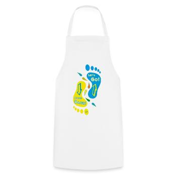 Feet_Come Back_Let c’est parti ! - Tablier de cuisine - blanc - Devant - AI Model Male 185 dark (185cm)