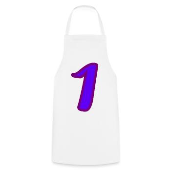 1. 1 year. 1st ANNIVERSARY. 1 YEAR ANNIVERSARY - Cooking Apron - white - Front - AI Model Male 185 dark (185cm)