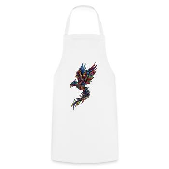 Neon Phoenix auf Schwarz - Kochschürze - Weiß - Vorne - AI Model Male 185 dark (185cm)