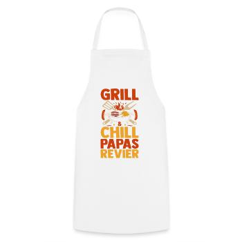 Barbecue Father Father's Day Dad - Cooking Apron - white - Front - AI Model Male 185 dark (185cm)