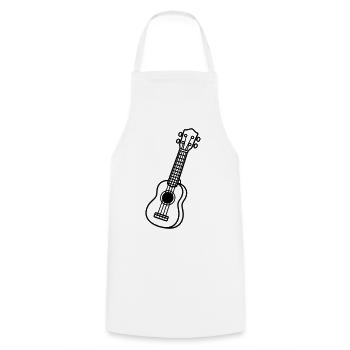 Ukulélé - Tablier de cuisine - blanc - Devant - AI Model Male 185 dark (185cm)