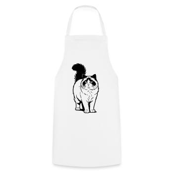 ragdoll cat - Cooking Apron - white - Front - AI Model Male 185 dark (185cm)