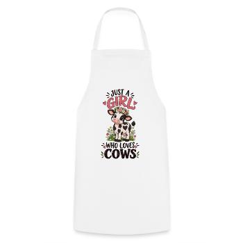 Just A Girl Who Loves Cows Farm Animal Lover Art - Kochschürze - Weiß - Vorne - AI Model Male 185 dark (185cm)