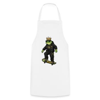 Royal Frog King Streetwear - Kochschürze - Weiß - Vorne - AI Model Male 185 dark (185cm)