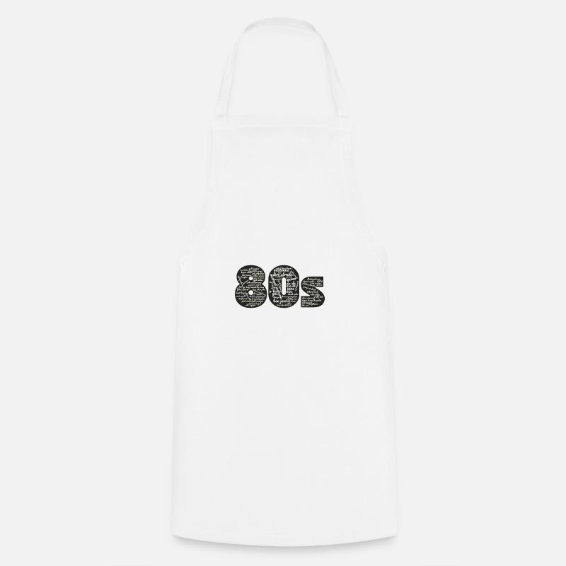 Cloud words 80s black - Cooking Apron - white