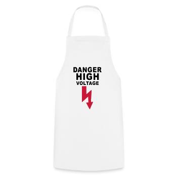 danger high voltage - Kochschürze - Weiß - Vorne - AI Model Male 185 dark (185cm)