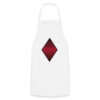 Rhombus form strokes pattern many lines - Cooking Apron - white - Front - AI Model Male 185 dark (185cm)